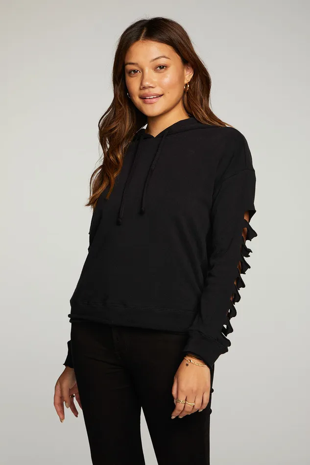 Outerwear Cotton Fleece Vented Long Sleeve Pullover Hoodie 8211 Chaser Brand Womens