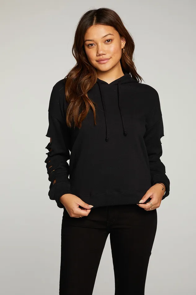 Outerwear Cotton Fleece Vented Long Sleeve Pullover Hoodie 8211 Chaser Brand Womens