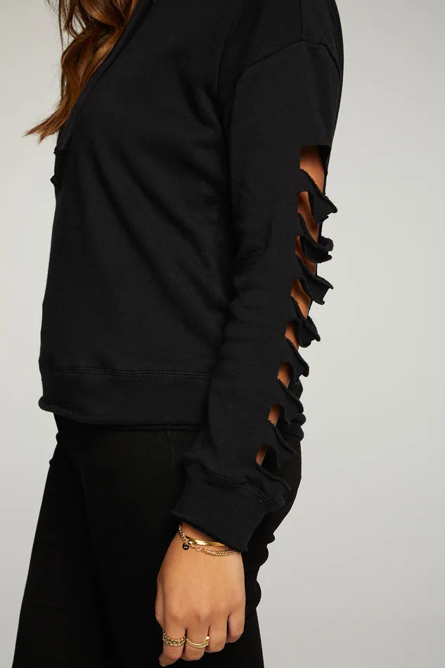 Outerwear Cotton Fleece Vented Long Sleeve Pullover Hoodie 8211 Chaser Brand Womens