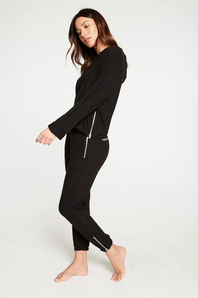 Outerwear Love Knit Long Sleeve Side Zip Pullover Hoodie Chaser Brand Womens