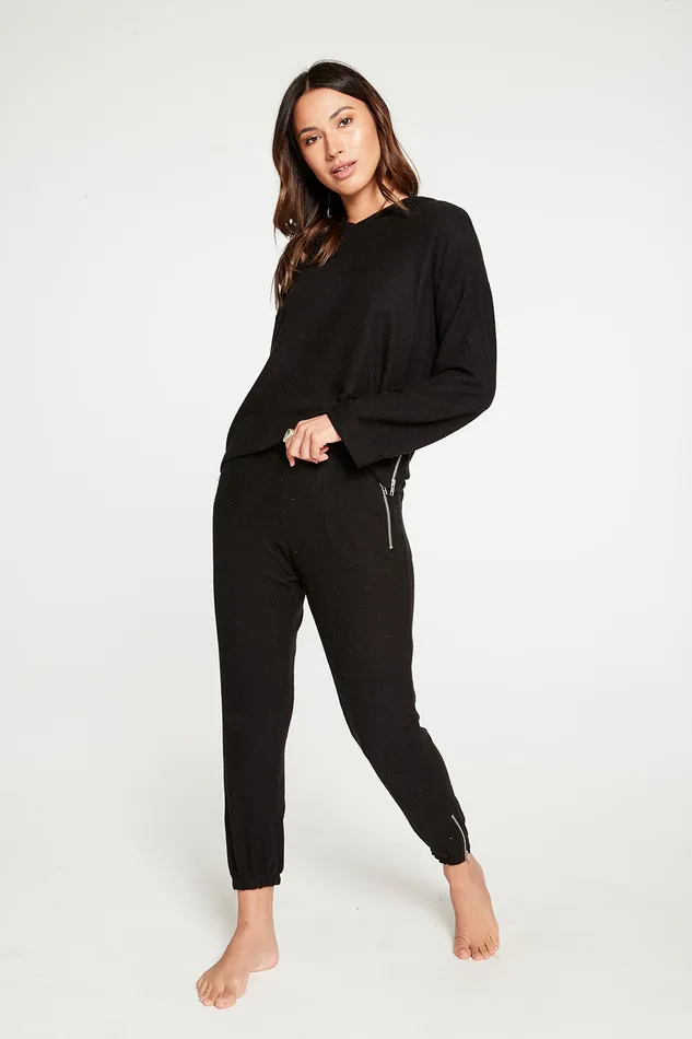 Outerwear Love Knit Long Sleeve Side Zip Pullover Hoodie Chaser Brand Womens