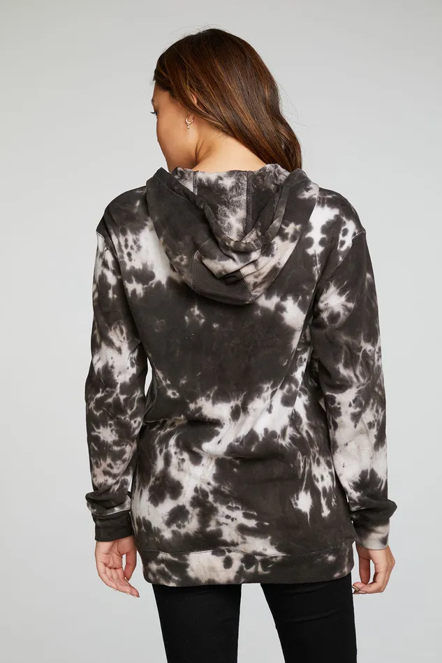 Outerwear Womens Chaser Brand Cotton Fleece Long Sleeve Zip Up Tunic Length Hoodie