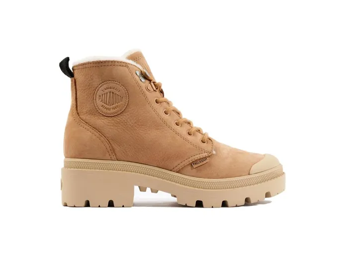 Palladium Pallabase Nubuck Zip Wl Ochre Tan Women Boots