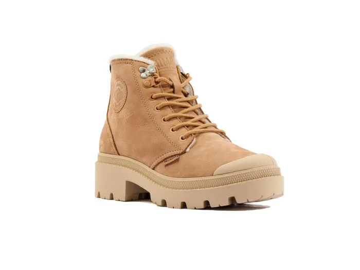 Palladium Pallabase Nubuck Zip Wl Ochre Tan Women Boots
