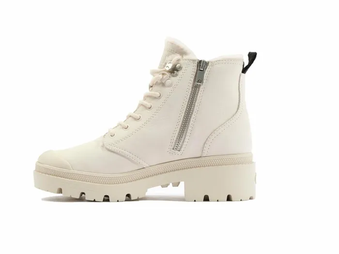 Palladium Pallabase Nubuck Zip Wl Whitecap Grey Women Heel Boots