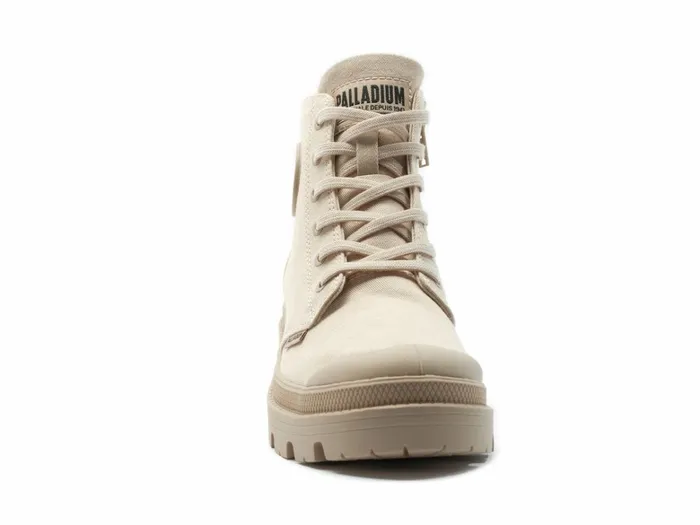 Palladium Pallabase Twill Beige Tan Women Heel Boots