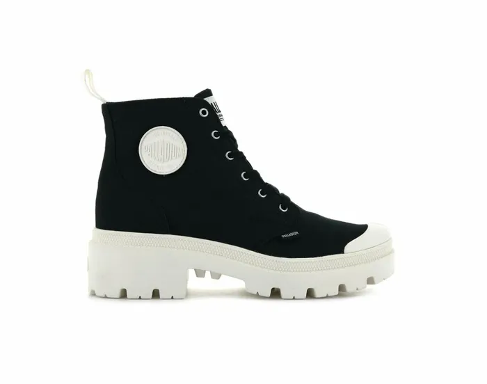 Palladium Pallabase Twill Black Women Heel Boots