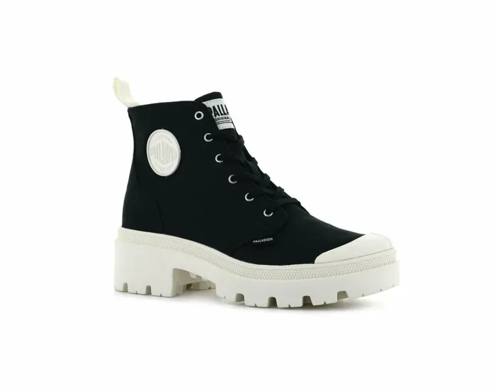 Palladium Pallabase Twill Black Women Heel Boots