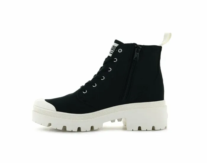 Palladium Pallabase Twill Black Women Heel Boots