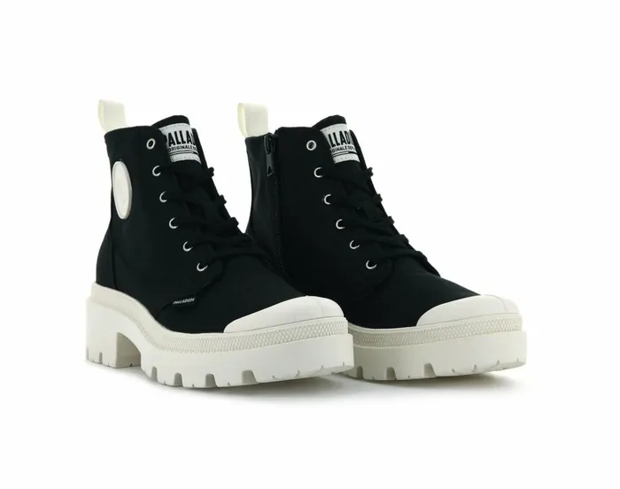 Palladium Pallabase Twill Black Women Heel Boots