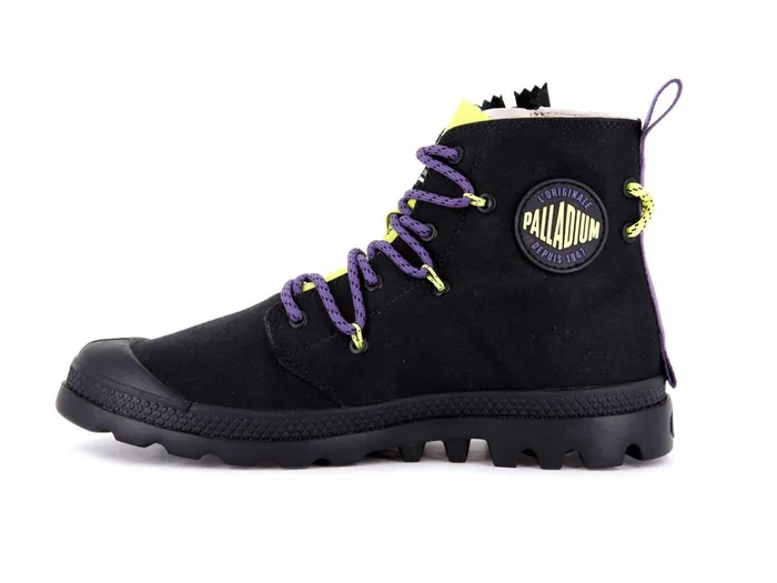 Palladium Pampa Lite Lace It Blackwild Lime Kids Boots