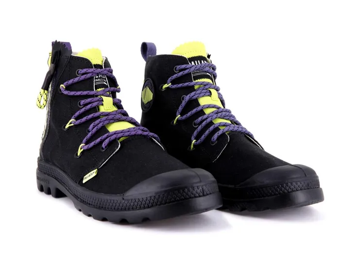 Palladium Pampa Lite Lace It Blackwild Lime Kids Boots