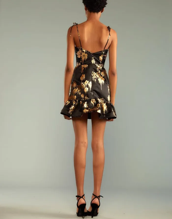 Party Shop Women Cynthia Rowley Dripping In Gold Dress
