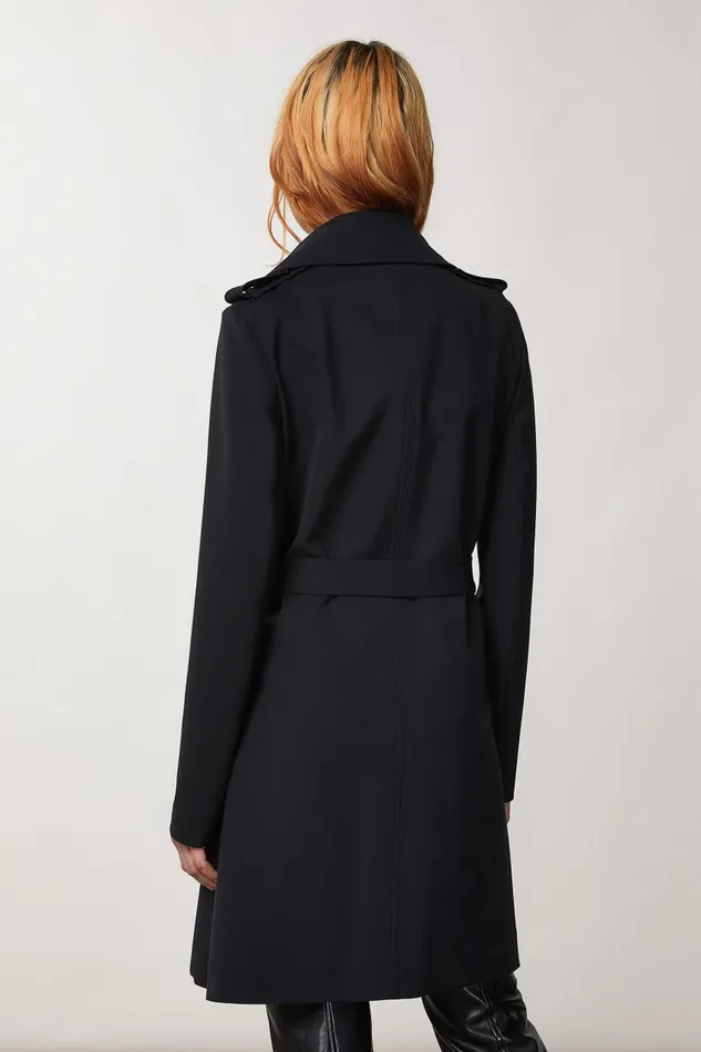 Patrizia Pepe Black 2 Button Jacket Nero Apparel Trench Coats