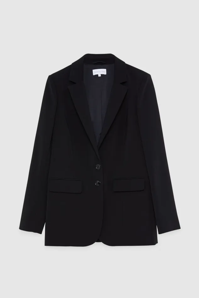 Patrizia Pepe Black Essential Boyfriend Jacket Nero Apparel Blazers