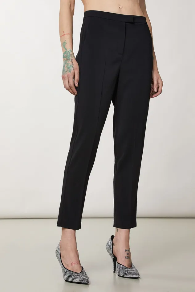 Patrizia Pepe Black Essential Cigarette Pants Nero Apparel Cigarette