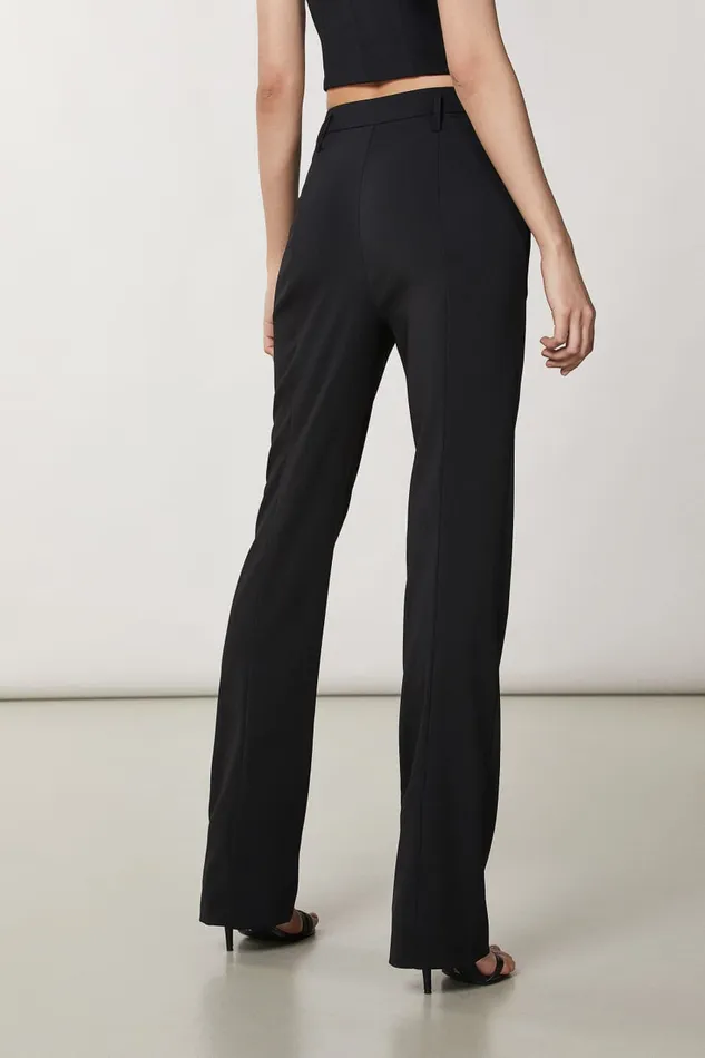 Patrizia Pepe Black Essential Crepe Pants Nero Apparel Straight Cut