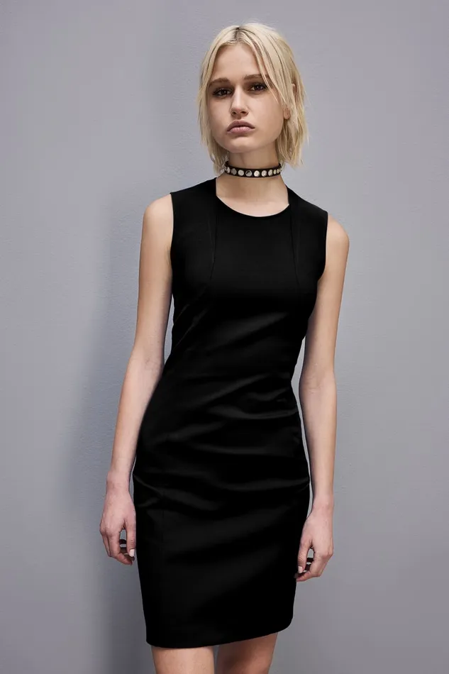 Patrizia Pepe Black Midi Sheath Dress Nero Apparel Mini