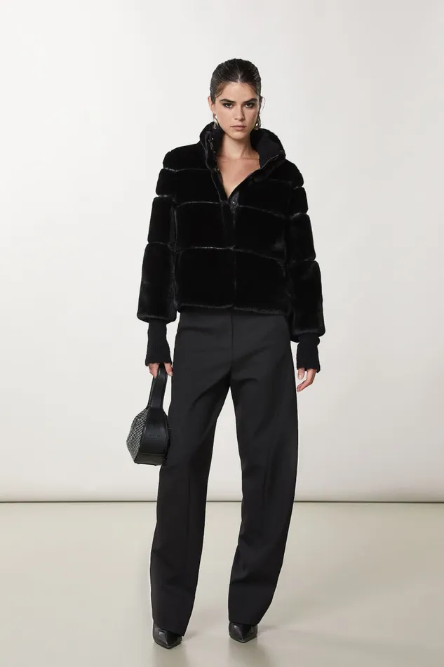 Patrizia Pepe Black Short Soft Jacket Nero Apparel Coats