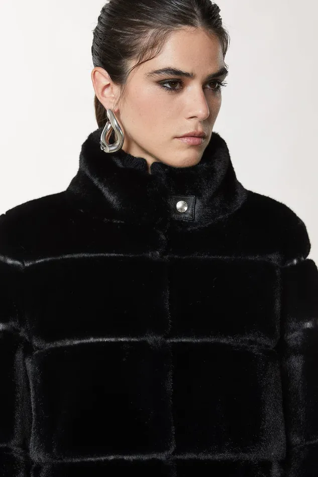 Patrizia Pepe Black Short Soft Jacket Nero Apparel Coats