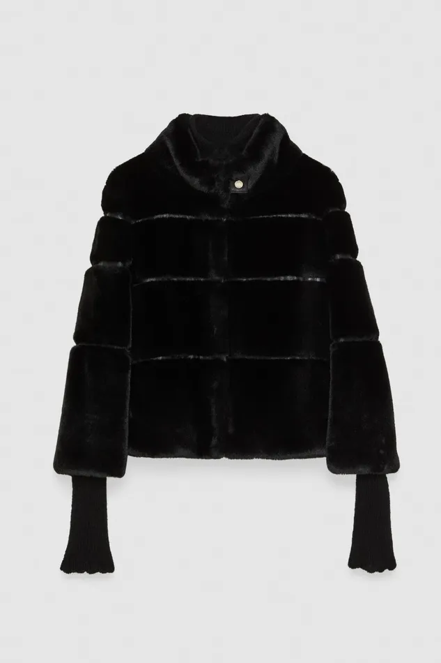 Patrizia Pepe Black Short Soft Jacket Nero Apparel Coats