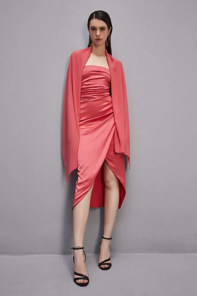 Patrizia Pepe Crepe Stole Pink Hybrid Rose Accessories