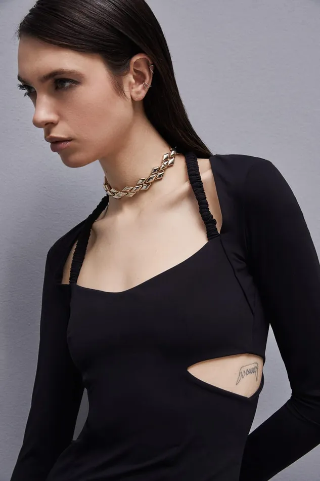 Patrizia Pepe Essential Jersey Midi Dress Black Nero Apparel Midi
