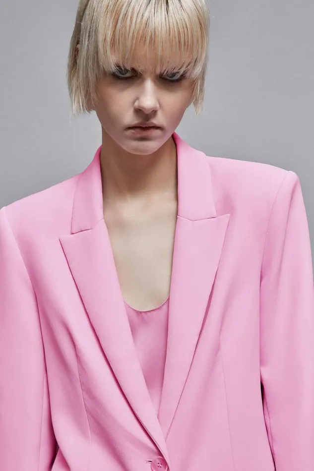 Patrizia Pepe Essential Twobutton Blazer Pink Cold Pink Apparel Blazers