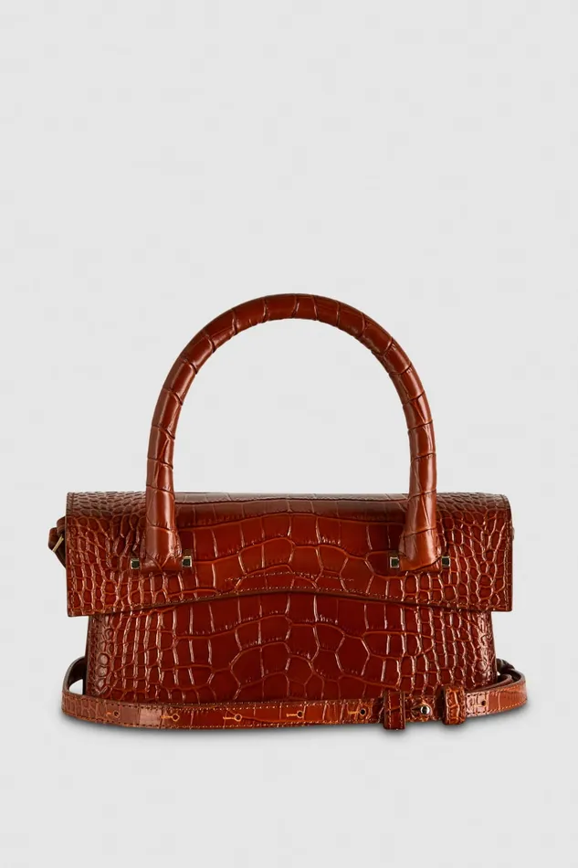 Patrizia Pepe Fly Bamby Croco Brown Brown Croco Bags Handbags