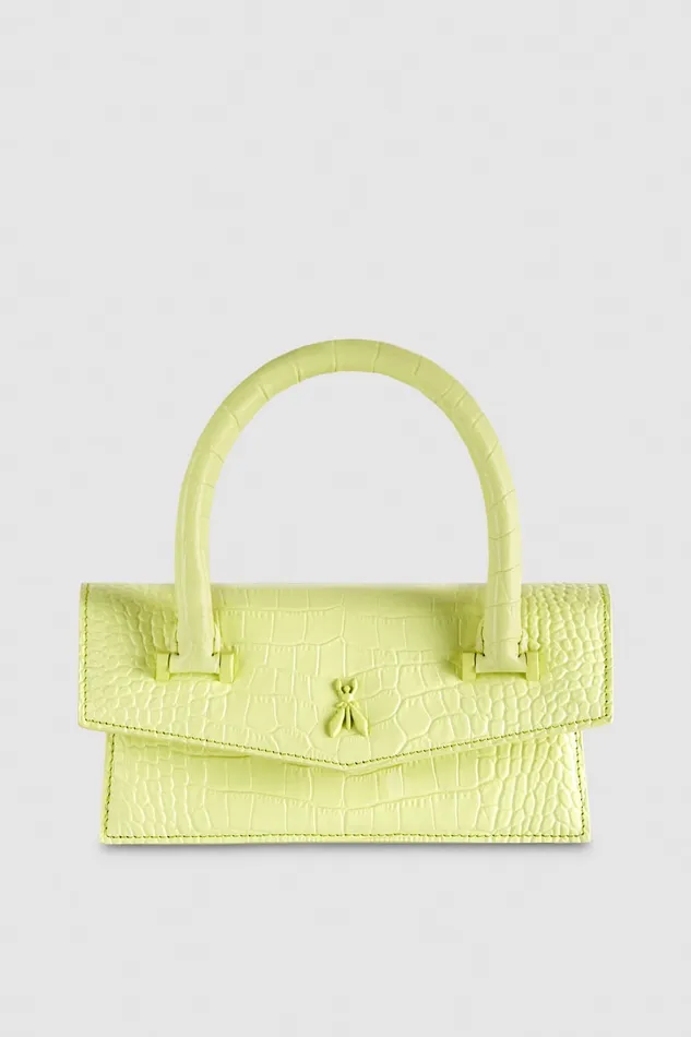 Patrizia Pepe Fly Bamby Croco Green Monocrhome Lime Bags Crossbodys