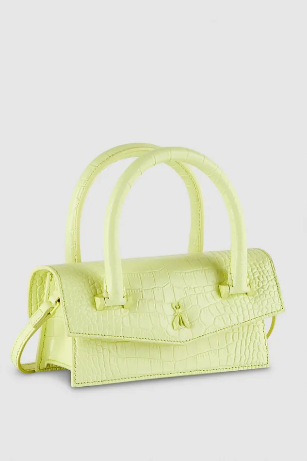 Patrizia Pepe Fly Bamby Croco Green Monocrhome Lime Bags Crossbodys