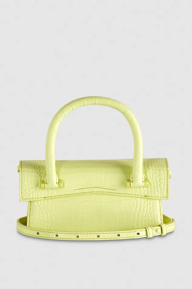 Patrizia Pepe Fly Bamby Croco Green Monocrhome Lime Bags Crossbodys