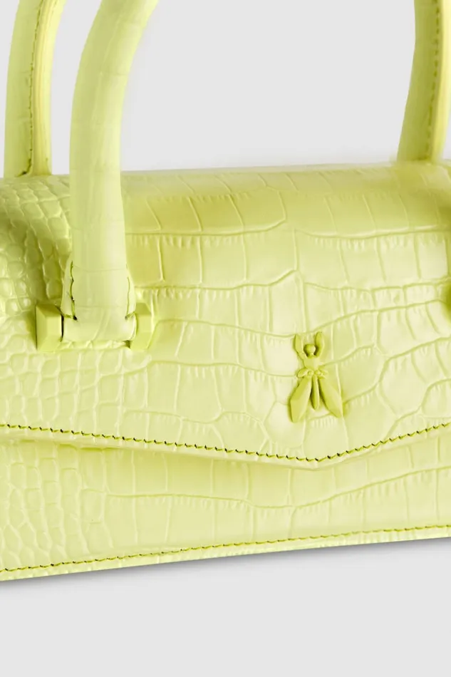 Patrizia Pepe Fly Bamby Croco Green Monocrhome Lime Bags Crossbodys