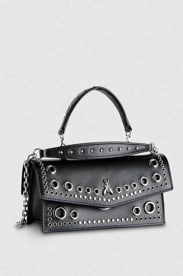 Patrizia Pepe Fly Bamby Eyelet Bag Black Nero Bags Crossbodys