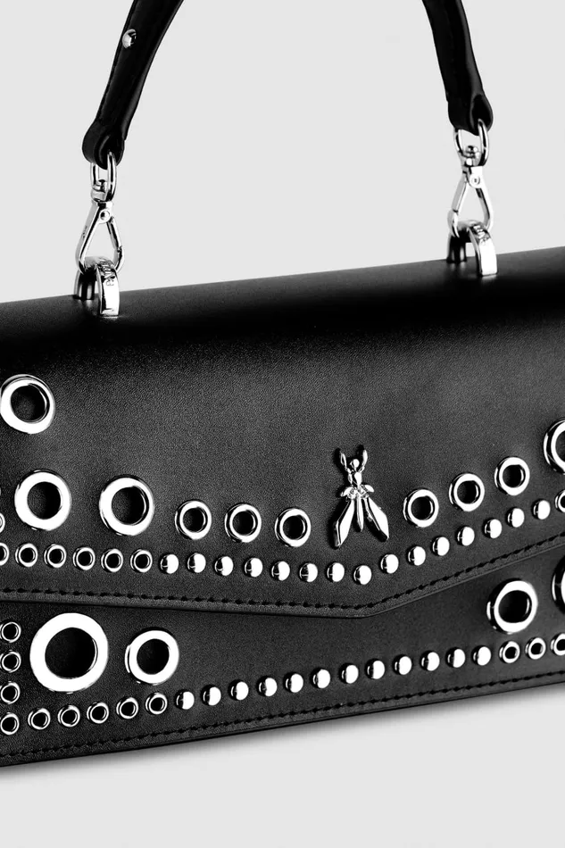Patrizia Pepe Fly Bamby Eyelet Bag Black Nero Bags Crossbodys