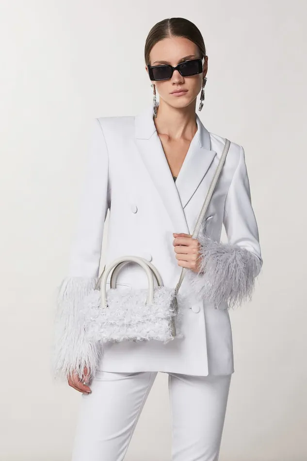Patrizia Pepe Fly Bamby Fluffy Bag White Eldorado White Bags Handbags