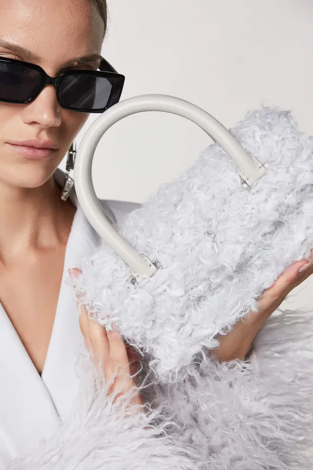 Patrizia Pepe Fly Bamby Fluffy Bag White Eldorado White Bags Handbags