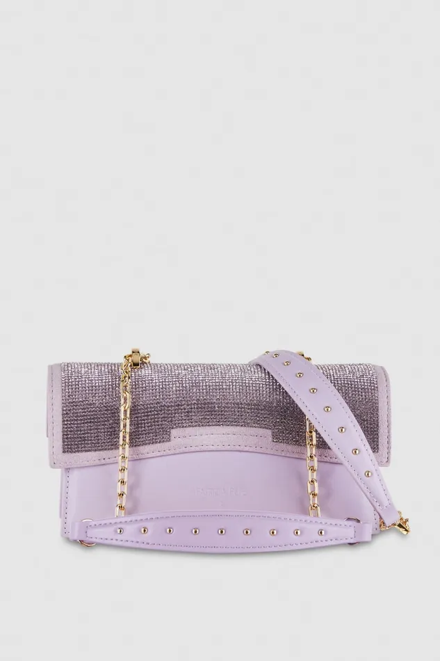 Patrizia Pepe Fly Bamby Shoulder Bag With Rhinestones Pink Lilac Strass Bags Handbags