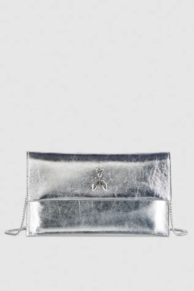 Patrizia Pepe Fly Ceremony Clutch Silver Silver Bags Clutches