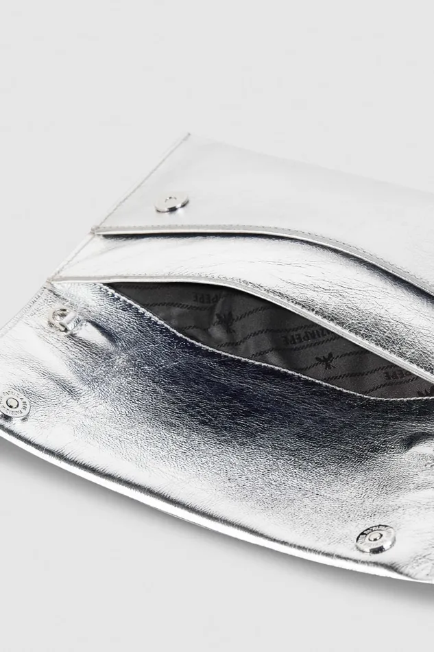 Patrizia Pepe Fly Ceremony Clutch Silver Silver Bags Clutches