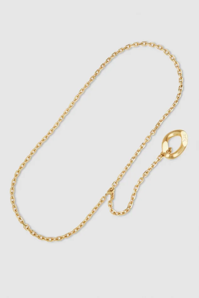 Patrizia Pepe Gold Adjustable Chain Belt Antique Gold Accessories