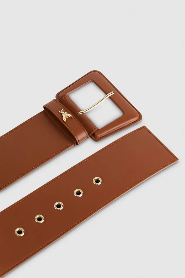 Patrizia Pepe Leather Highwaisted Belt Brown New Cuoio Accessories