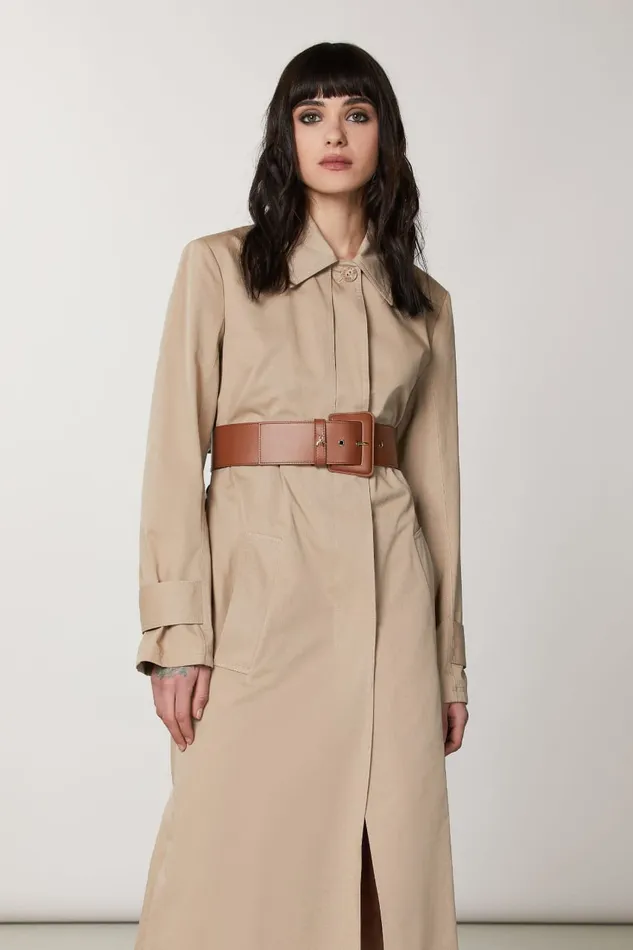 Patrizia Pepe Leather Highwaisted Belt Brown New Cuoio Accessories
