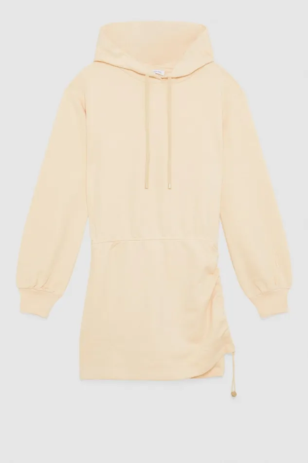 Patrizia Pepe Longsleeved Fleece Dress Beige Ivory Skin Apparel Mini