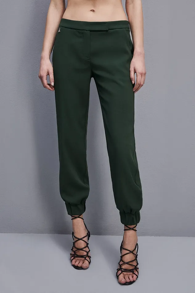 Patrizia Pepe Lowwaisted Crepe Jogger Pants Green Tuscany Green Apparel Joggers