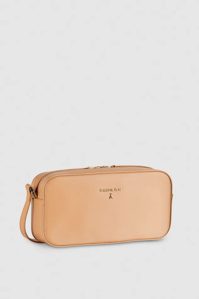 Patrizia Pepe Medium Graphic Case Shoulder Bag Beige Pompei Beige Bags Crossbodys