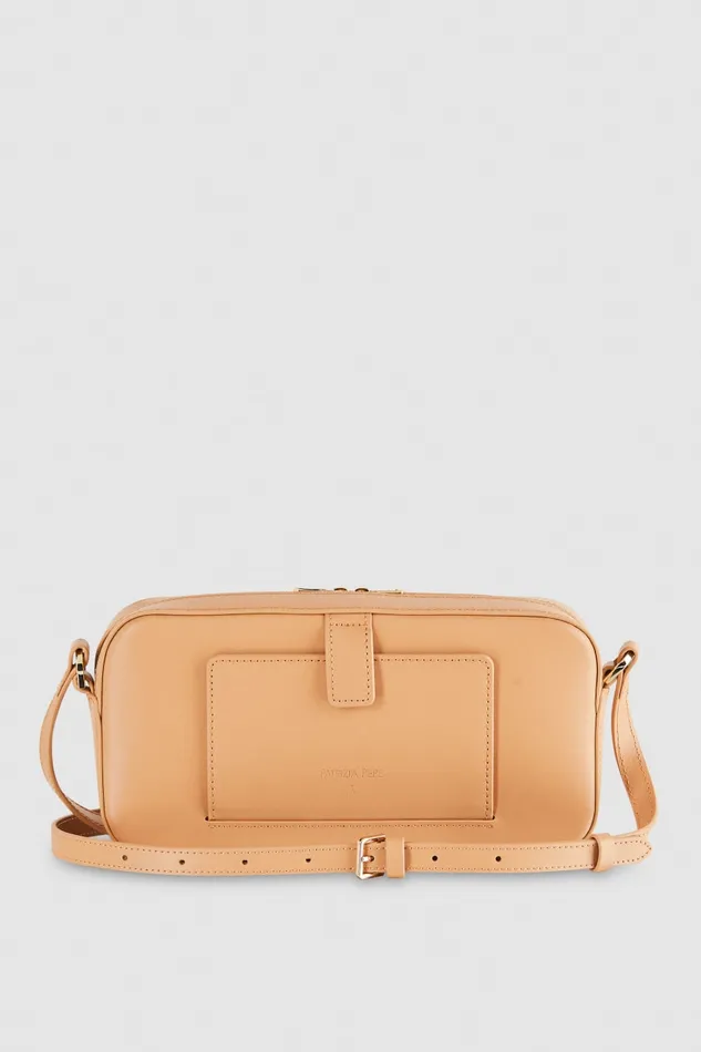 Patrizia Pepe Medium Graphic Case Shoulder Bag Beige Pompei Beige Bags Crossbodys