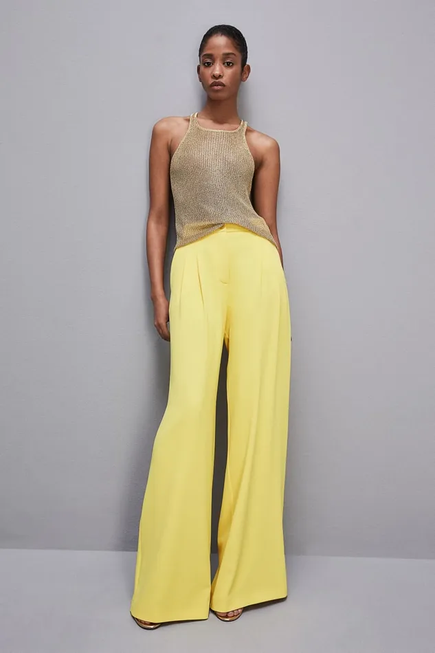Patrizia Pepe Mesh Top With Metal Effect Gold Gold Apparel Tops