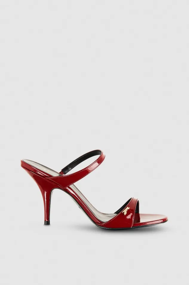 Patrizia Pepe Patent Leather Heeled Sandals Red Cherry Bomb Footwear