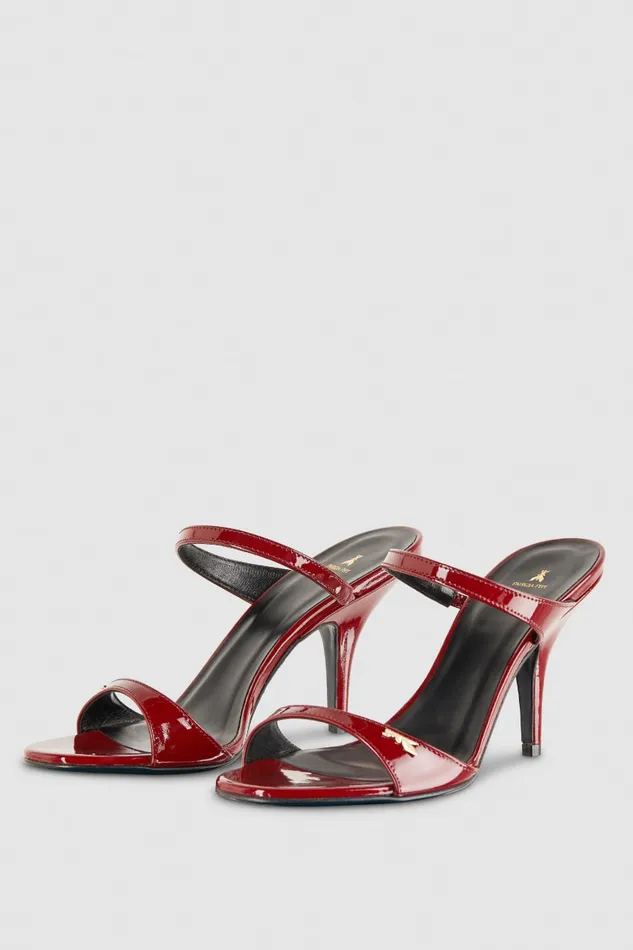 Patrizia Pepe Patent Leather Heeled Sandals Red Cherry Bomb Footwear